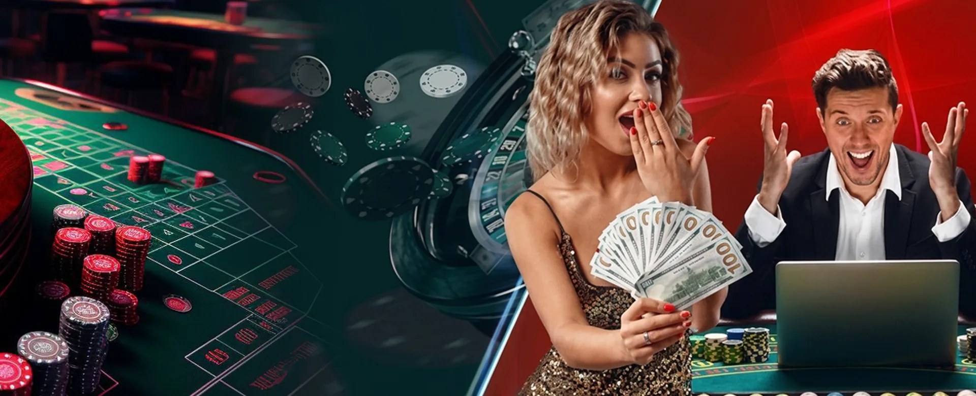 Dynamic casino background with bright lights and gaming elements